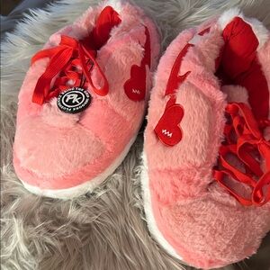 Plushkickz Pink Sneakers with Red Accents